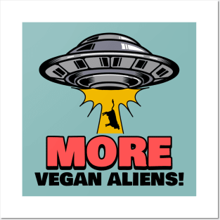 Funny Vegan Alien Posters and Art